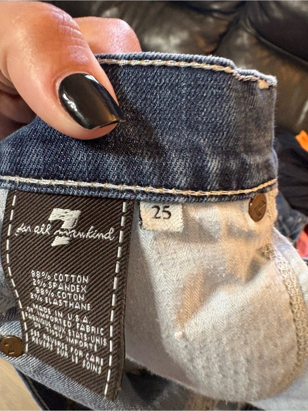7 For All Mankind Women's Dark Blue Flare Jeans Dojo - Picture 4 of 4